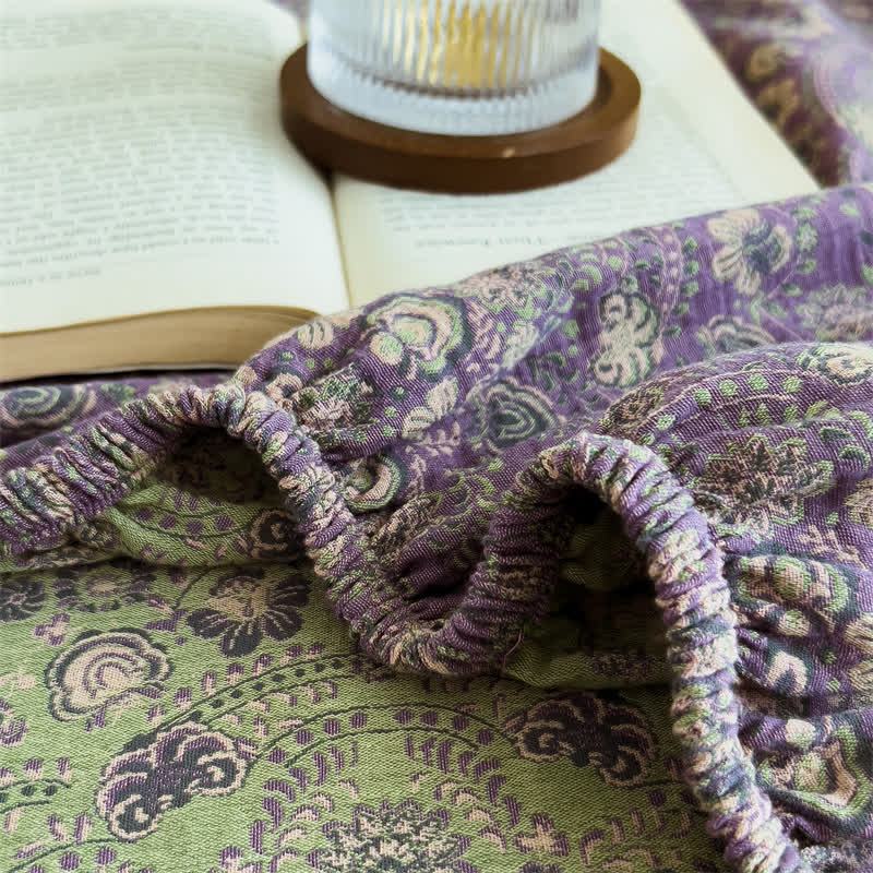 Lenzuolo con angoli vintage in puro cotone jacquard - image 8