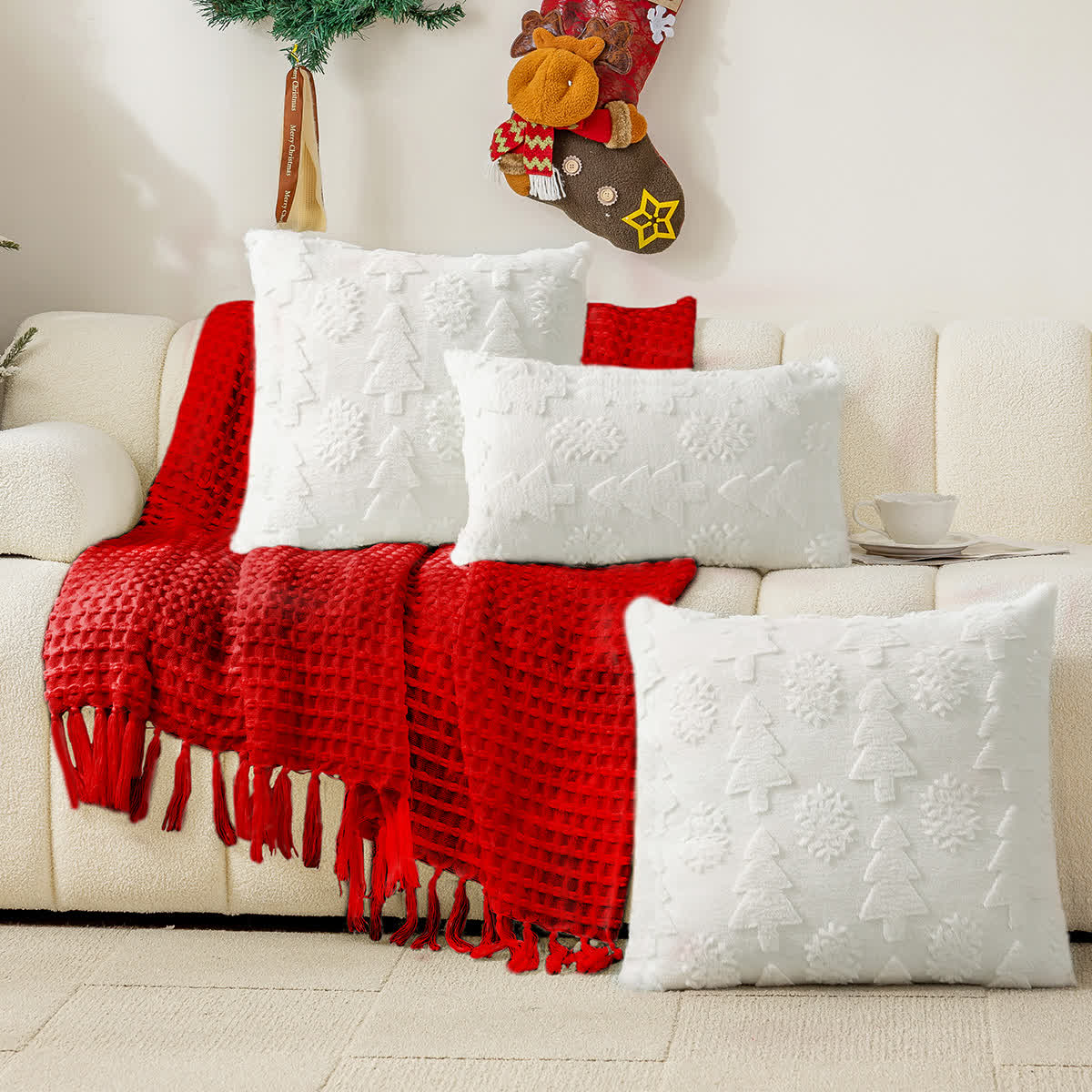 Federa decorativa per albero di Natale jacquard