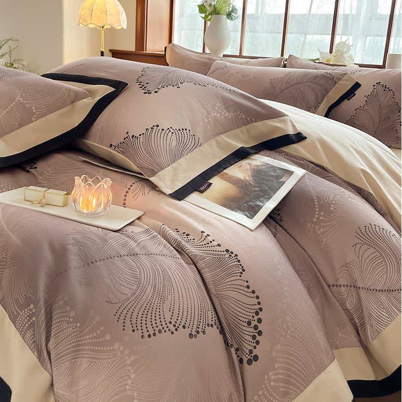 Lussuoso set di biancheria da letto floreale in cotone spazzolato (4 pezzi)