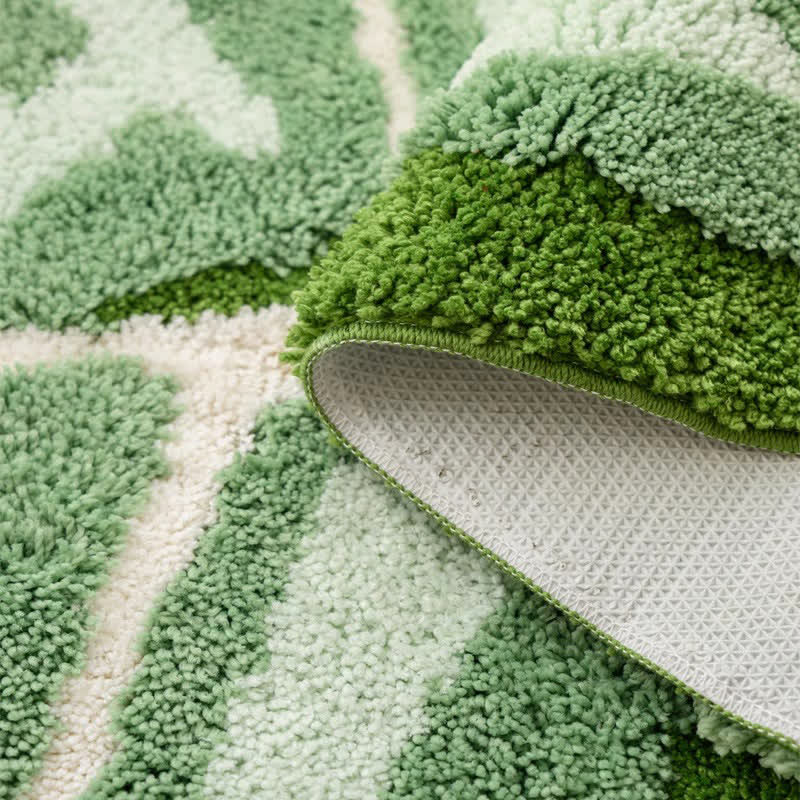 Tappetino da bagno antiscivolo con foglie tropicali verdi