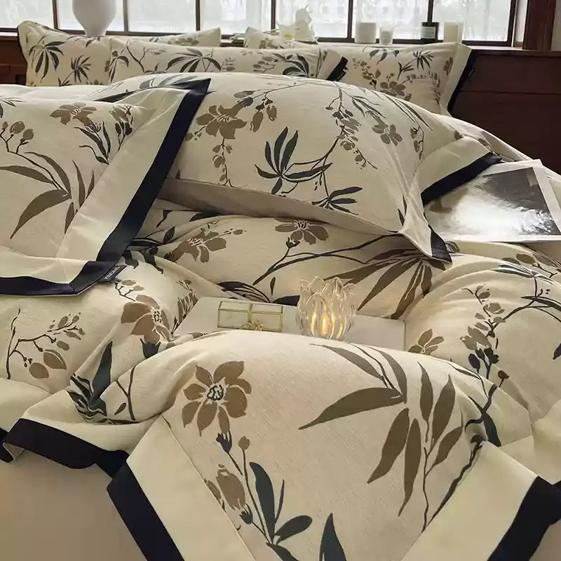 Set di biancheria da letto floreale in cotone spazzolato Refresh (4 pezzi)