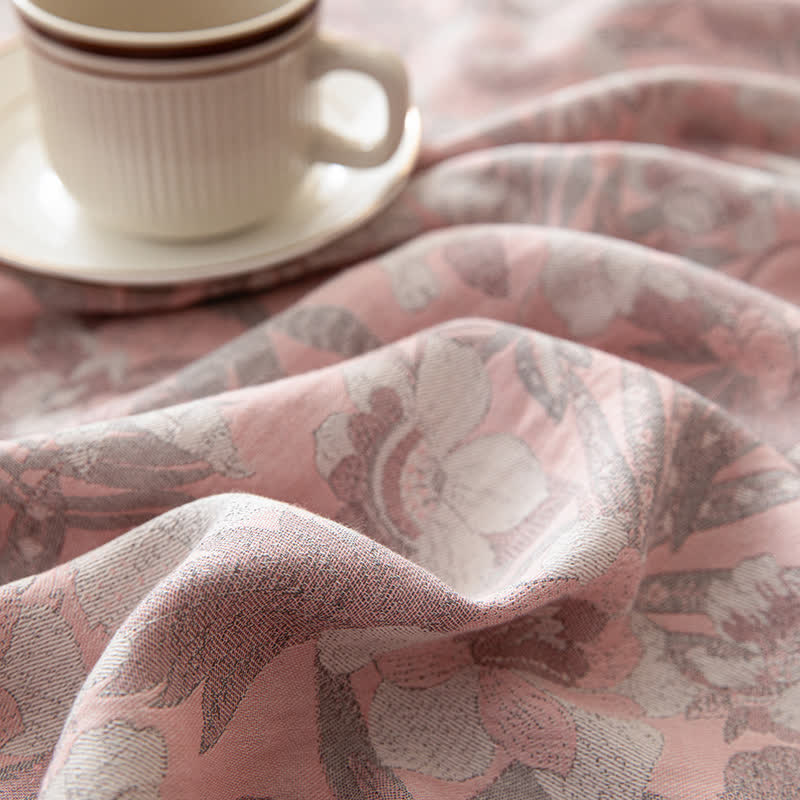 Lenzuolo con angoli in jacquard floreale a doppio strato di garza