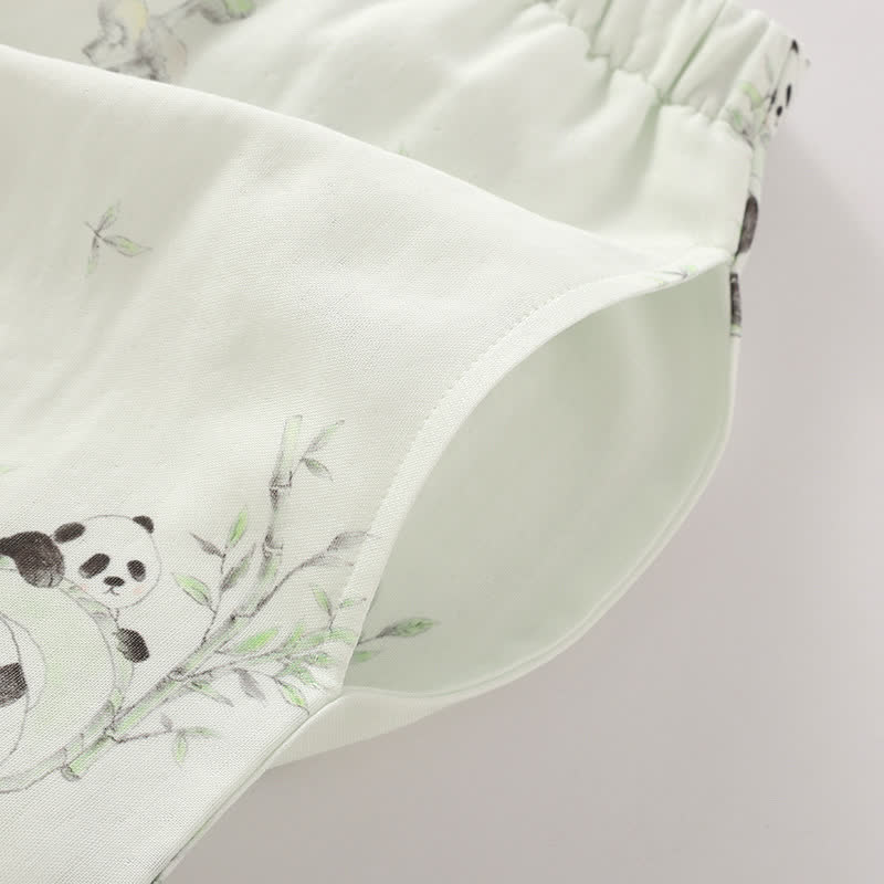 Pigiama in fibra di bambù con panda rurale