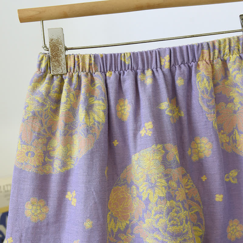 Pigiama in garza di cotone con scollo a V Vintage Blossom