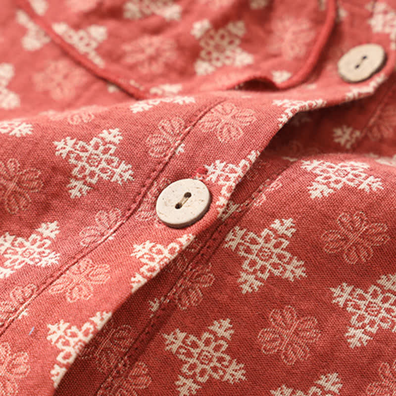 Camicia da notte retrò in garza di cotone jacquard