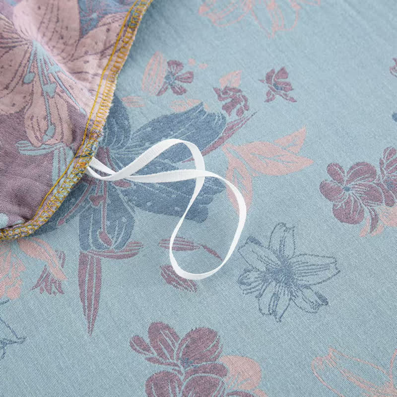 Set di biancheria da letto in garza di cotone jacquard Lily (4 pezzi)
