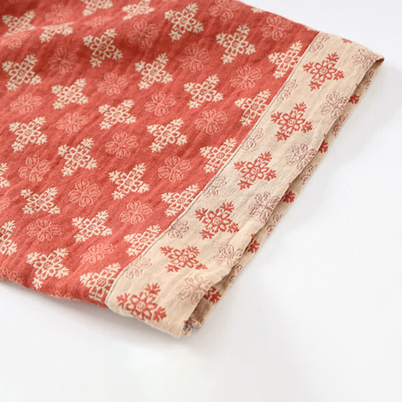 Kimono unisex in cotone geometrico rosso da casa - image 5