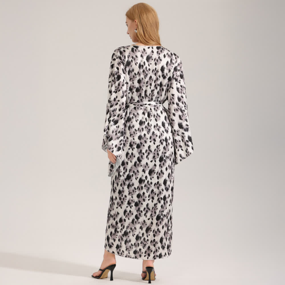 Kimono con stampa leopardata nera - image 3