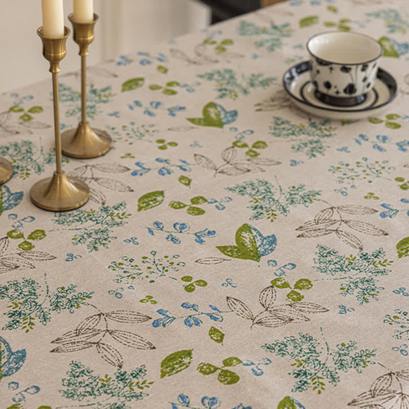 Tovaglia con nappe stampate a foglie fresche - image 4