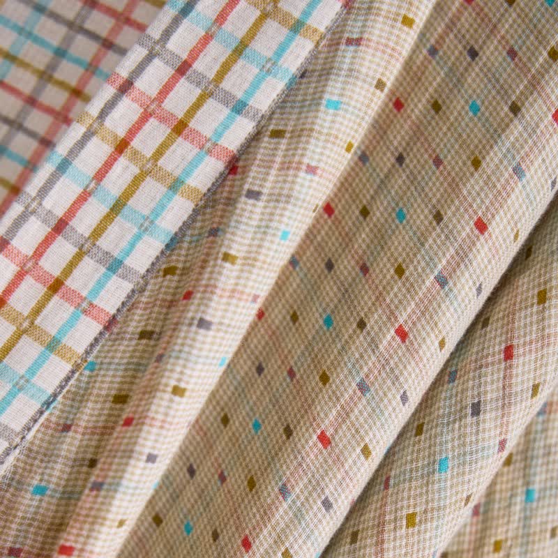 Kimono in garza di cotone a quadretti colorati - image 5