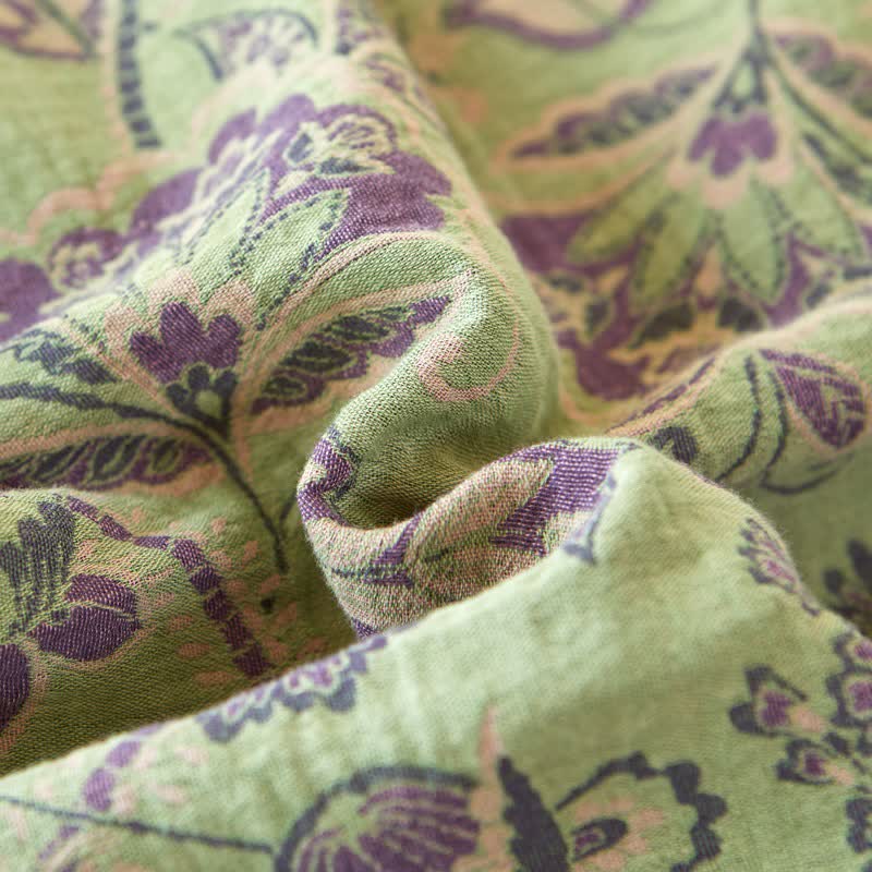 Biancheria da letto in garza di cotone jacquard floreale astratto - image 4