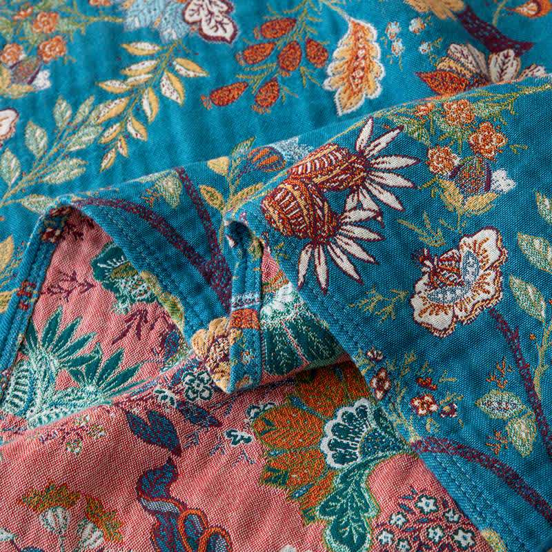 Elegante trapunta reversibile in garza di cotone floreale - image 6