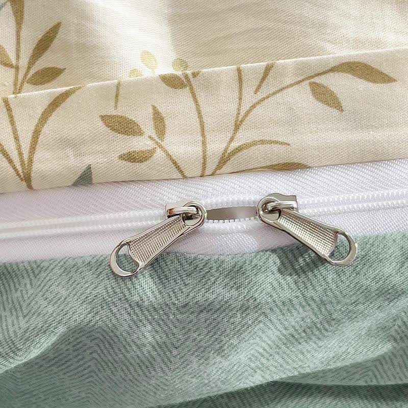 Set di biancheria da letto in cotone con stampa di foglie botaniche - image 9