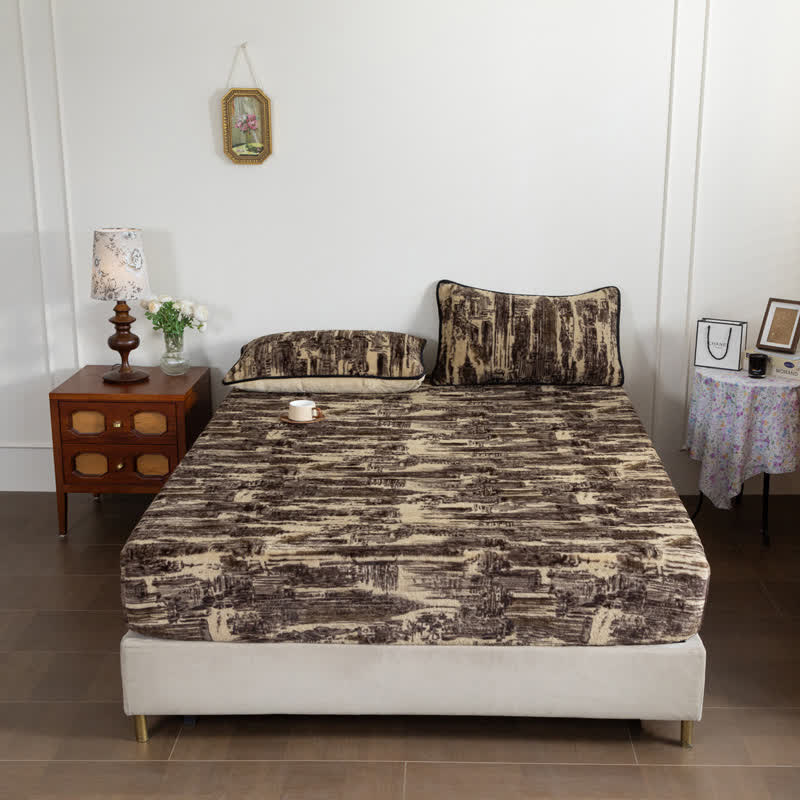 Coperta con lenzuolo con angoli astratta in stile artistico - Lenzuolo con angoli - Matrimoniale Grande - image 2