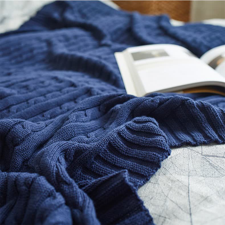 Coperta in maglia di cotone tinta unita Ownkoti per divano - image 33