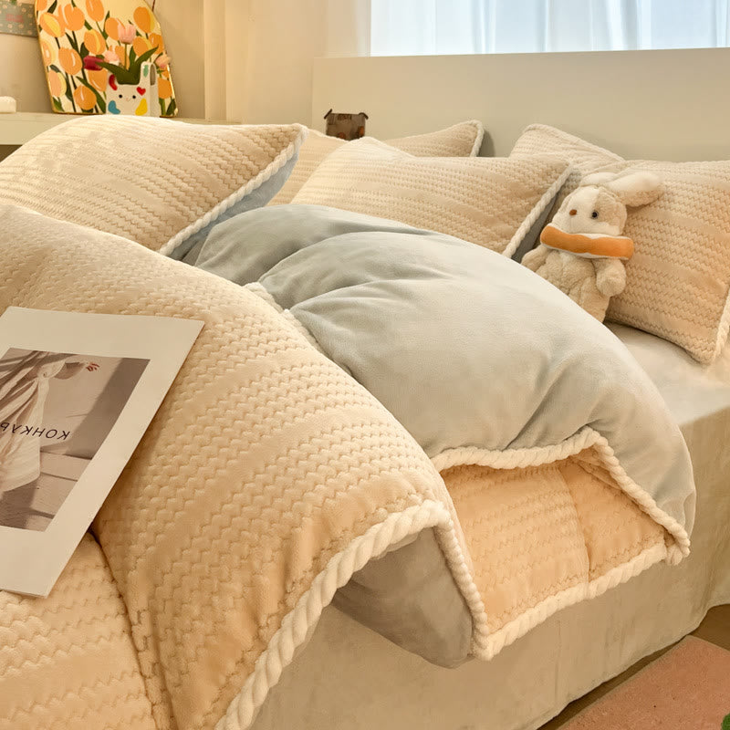 Set di biancheria da letto invernale in pile di lusso (4 pezzi) - Grigio albicocca - Set di biancheria da letto (4 pezzi) - Matrimoniale Grande - image 35