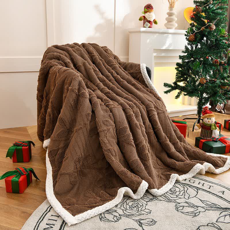 Coperta reversibile con trama a foglia Ownkoti - Caffè - Matrimoniale - image 10