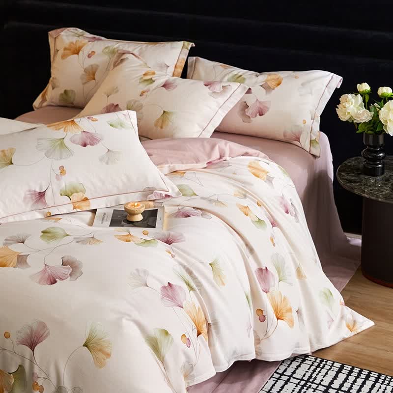 Set di biancheria da letto in cotone spazzolato Ginkgo elegante Ownkoti (4 pezzi) - image 6