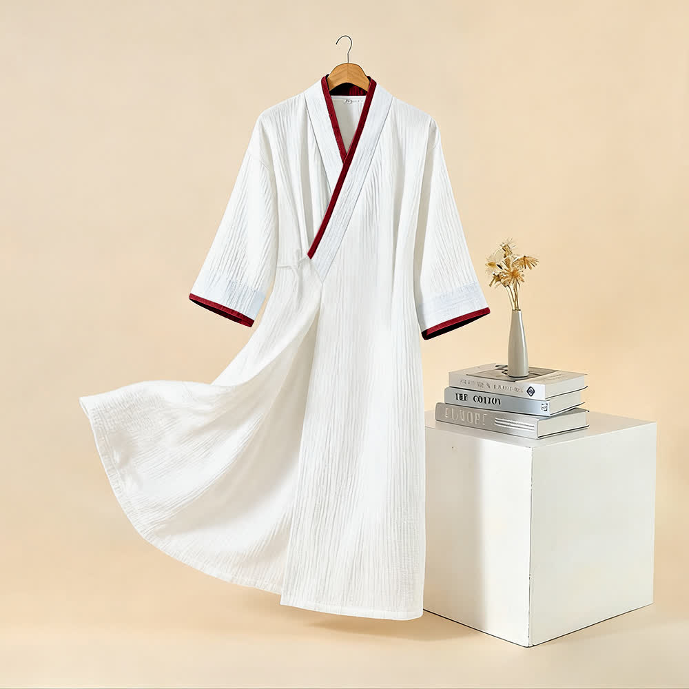 Accappatoio kimono unisex minimalista in garza di cotone - image 17
