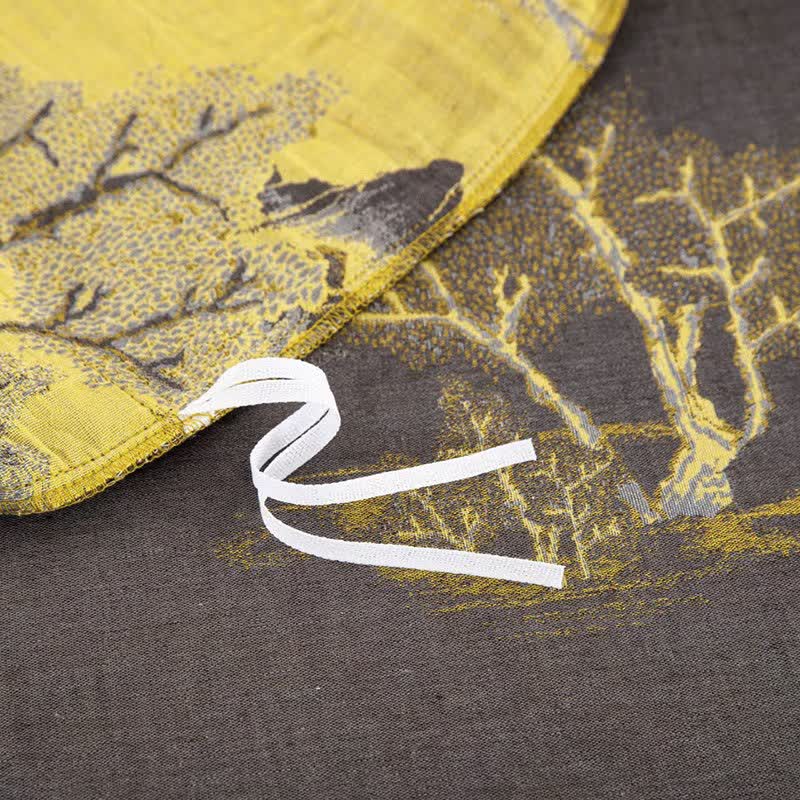 Set di biancheria da letto in garza di cotone jacquard con stampa paesaggio (4 pezzi) - image 8