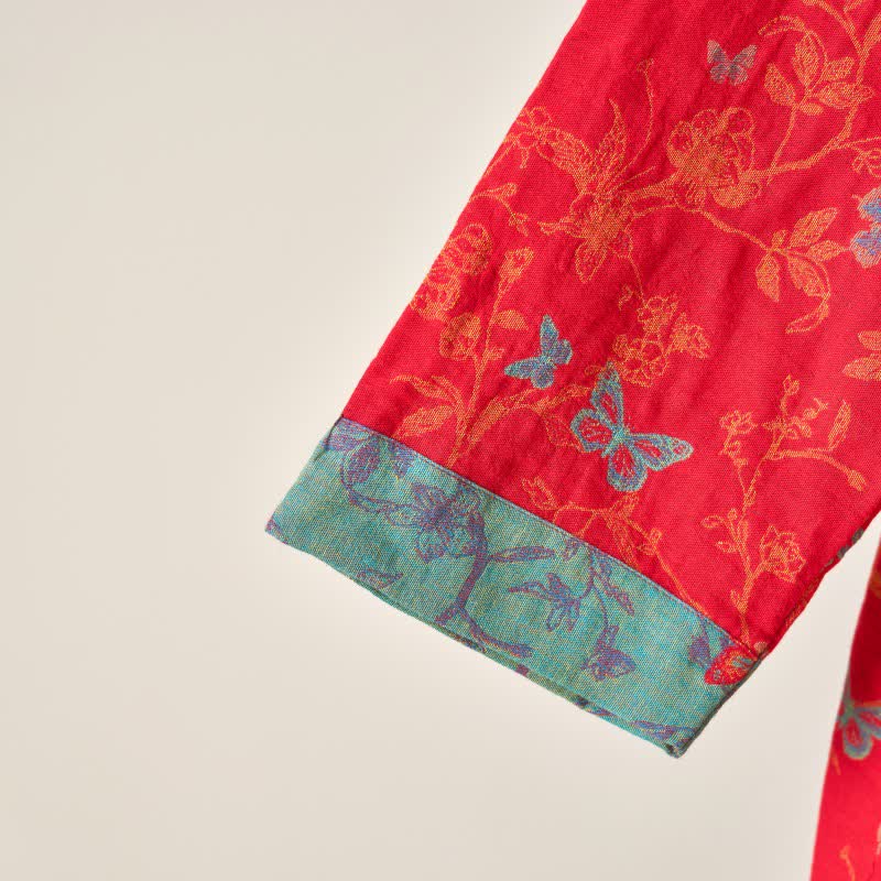 Camicia da notte in cotone ispirata all'Hanfu con farfalle vintage di Ownkoti - image 5