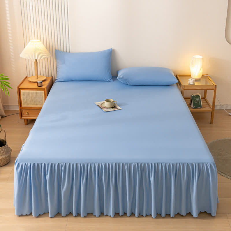 Gonna letto tinta unita Ownkoti - Azzurro cielo - 2 federe - 48cm x 74cm - image 18