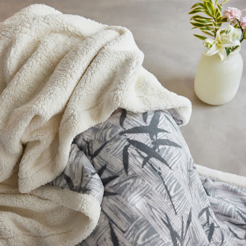 Coperta reversibile in sherpa con foglie di bambù Zen Ownkoti - image 16