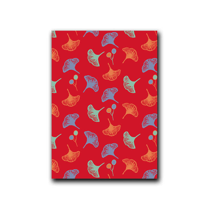Dipinto decorativo in stile naturale con foglie di ginkgo di Ownkoti - Rosso e verde - 40cm x 60cm - image 6