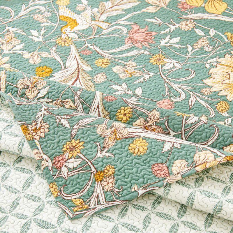Copriletto trapuntato floreale Ownkoti William Morris (3 pezzi) - image 7