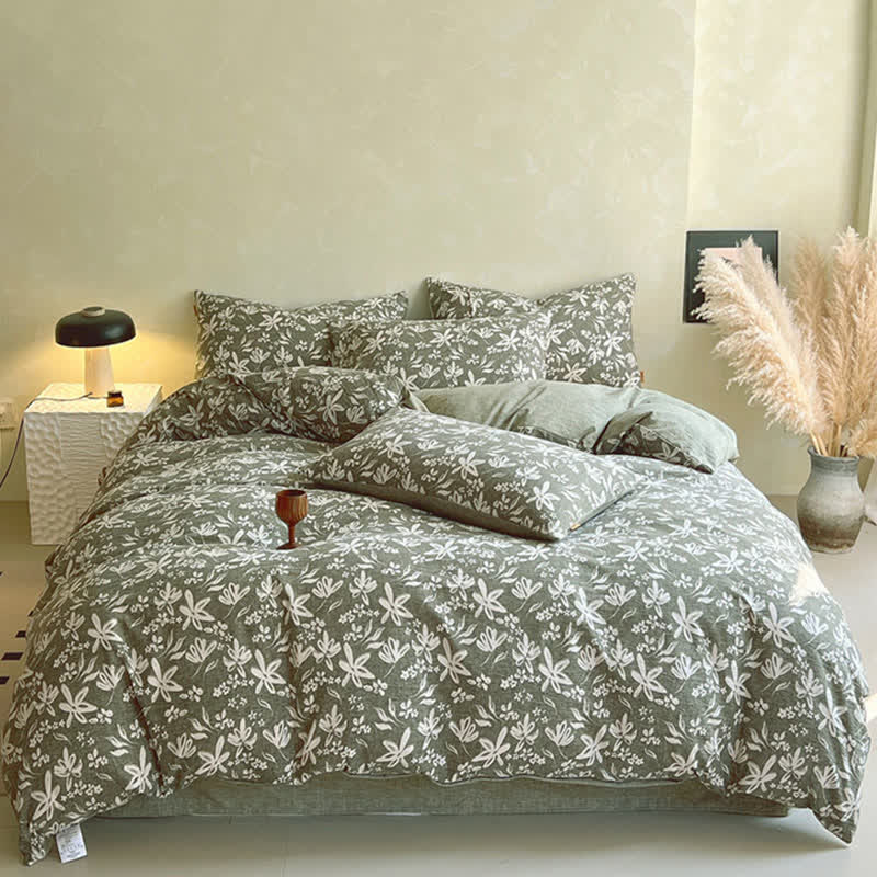 Set di biancheria da letto con stampa floreale Ownkoti Greenery (4 pezzi) - image 1