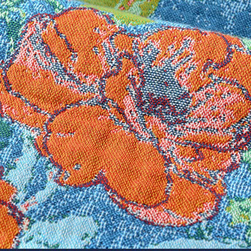 Coperta in garza di cotone con motivo floreale artistico Ownkoti - image 6