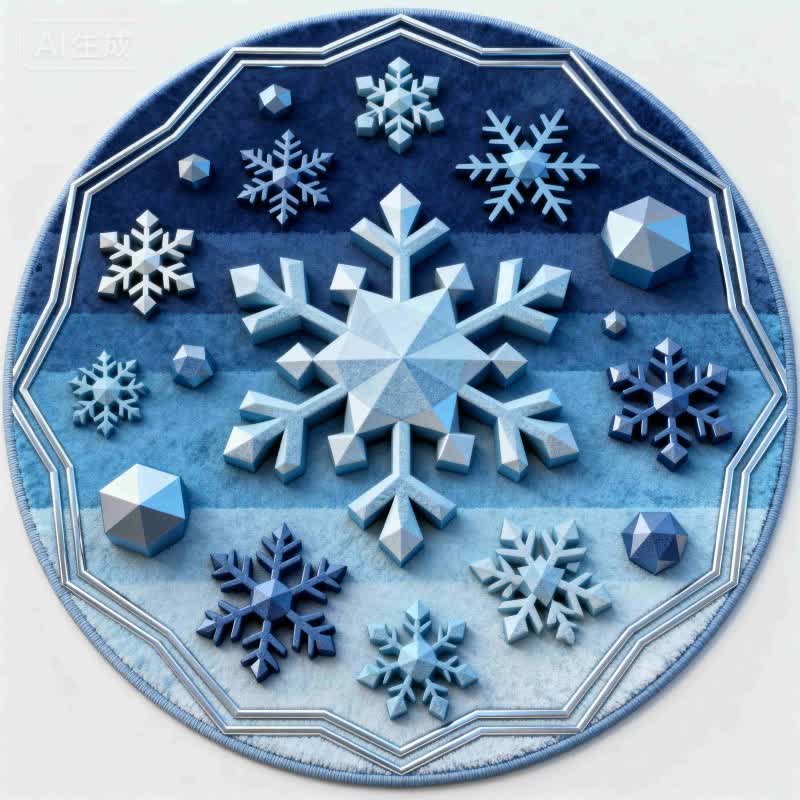 Tappeto effetto fiocco di neve natalizio 3D Ownkoti - image 7