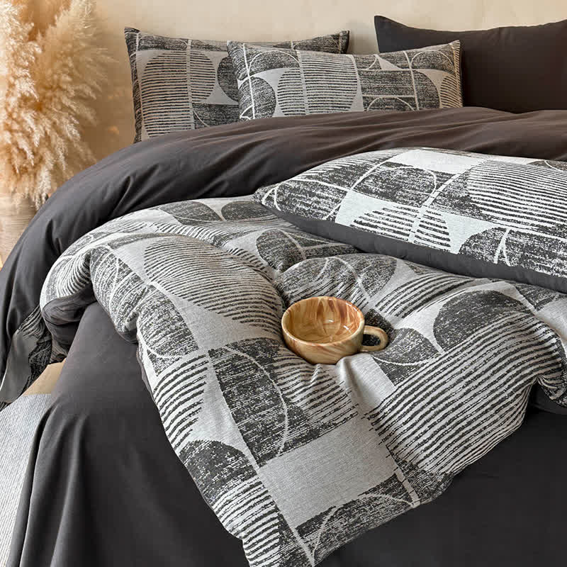 Set di biancheria da letto in cotone spazzolato geometrico Ownkoti (4 pezzi) - image 15