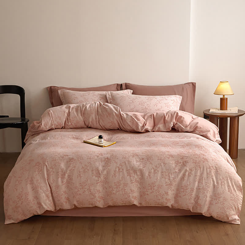 Set di biancheria da letto in garza di cotone con elegante motivo floreale Ownkoti - image 7