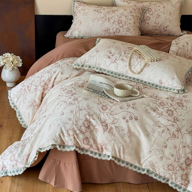 Biancheria da letto in puro cotone vintage botanico Ownkoti - image 16