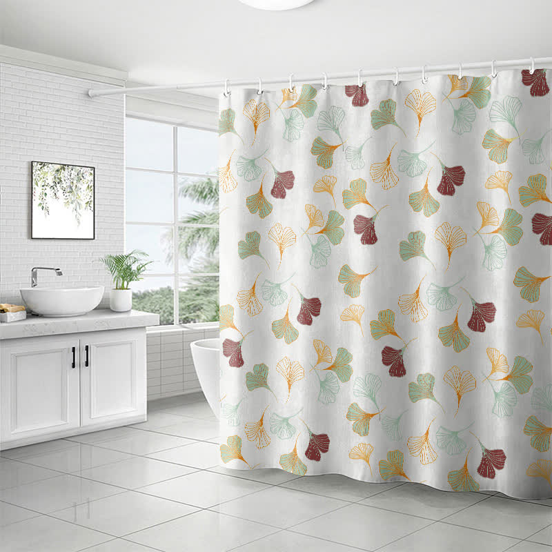 Elegante tenda da doccia con foglie di ginkgo - image 17