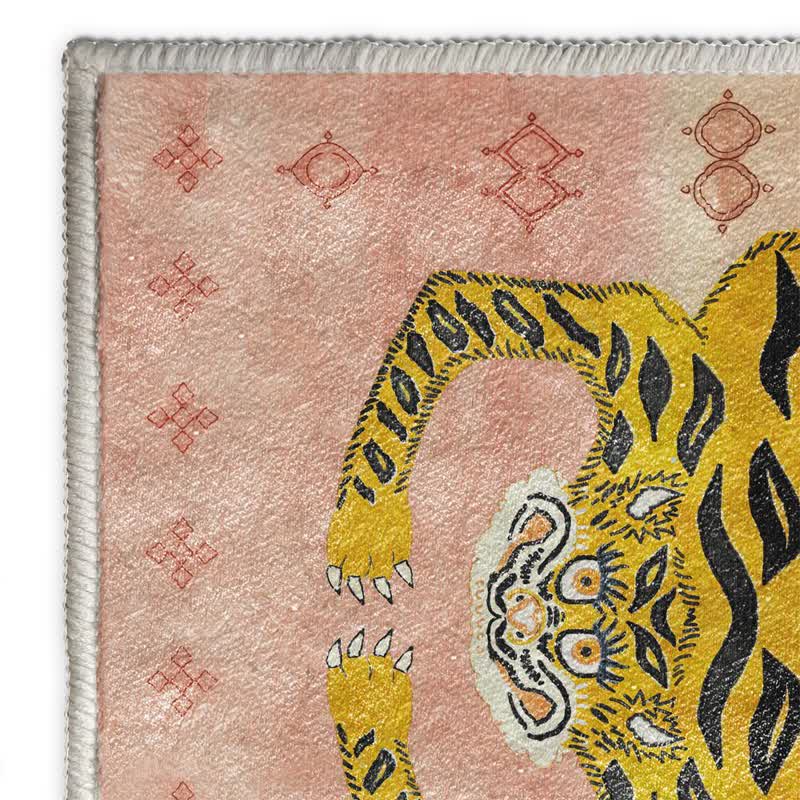 Tappeto etnico tibetano rettangolare con tigre - image 23