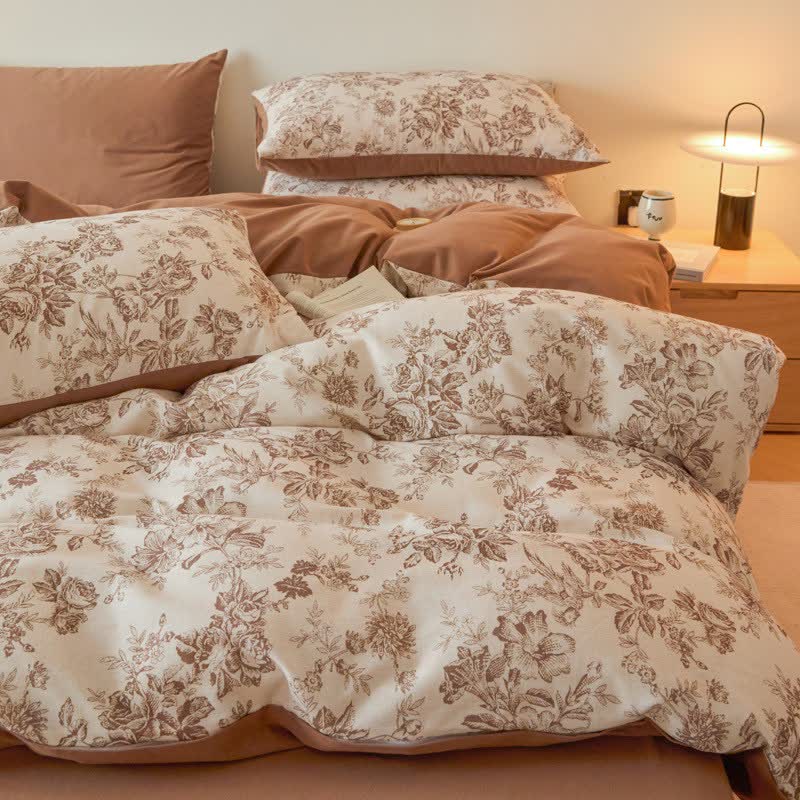 Set di biancheria da letto in cotone spazzolato con motivo floreale - image 5