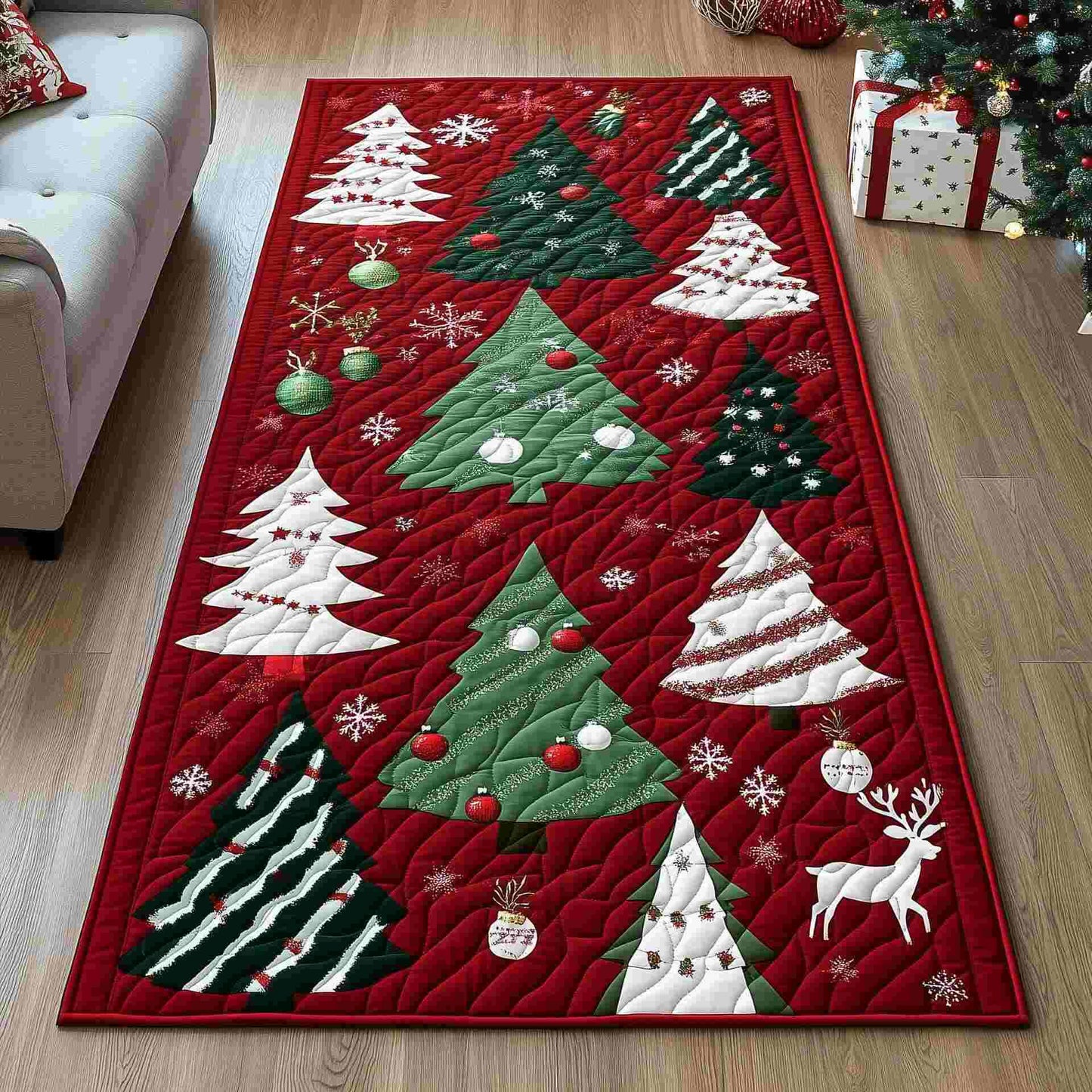Tappeto decorativo ispirato all'albero di Natale - D - 60cm x 200cm - image 3