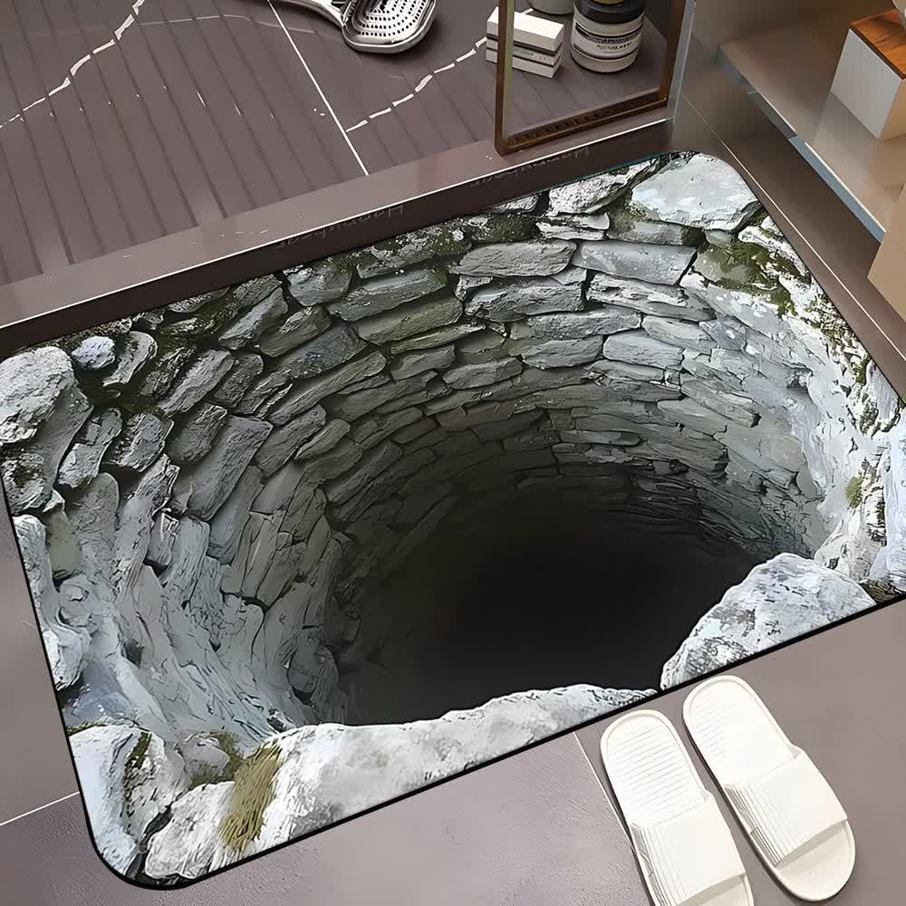Tappeto effetto 3D con paesaggio di caverna - Pozzo asciutto - 80cm x 120cm - image 3