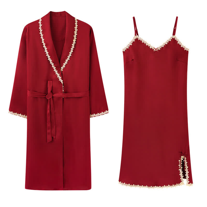 Completo da notte coordinato in pizzo per coppia - image 6