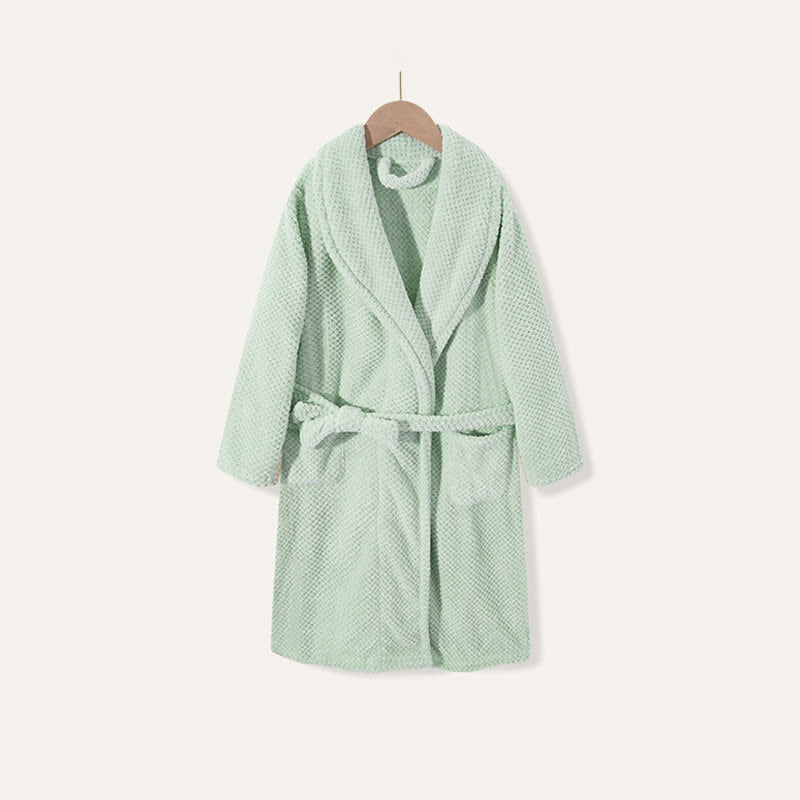 Semplice accappatoio caldo e morbido per bambini - Verde - Bambino: 130 cm - image 11