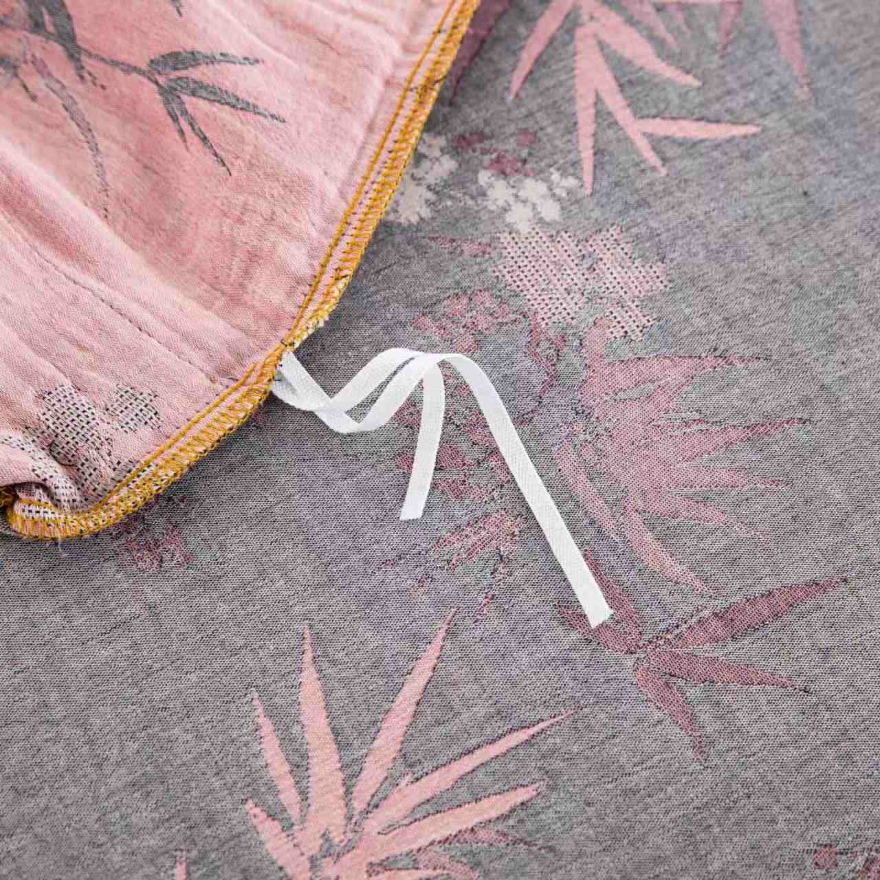 Set di biancheria da letto in cotone a doppia garza con foglie di bambù (4 pezzi) - image 8