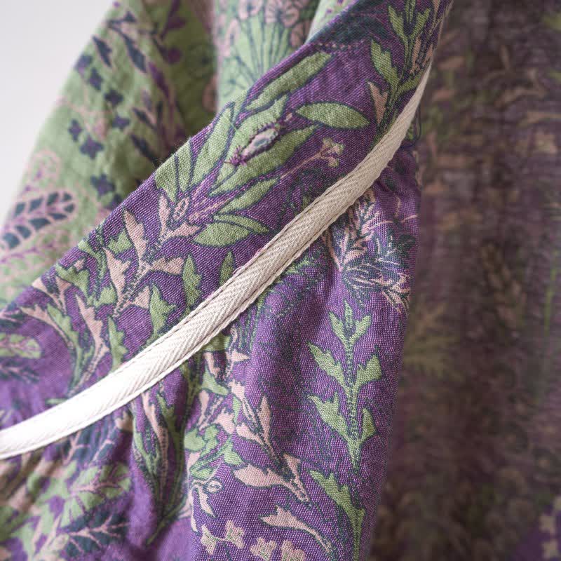 Camicia da notte in cotone con volant e motivo botanico - image 12