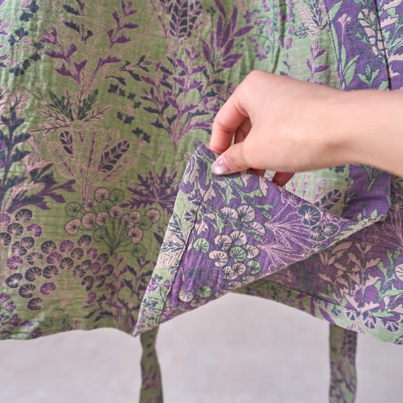 Kimono in garza di cotone con piante botaniche - image 16