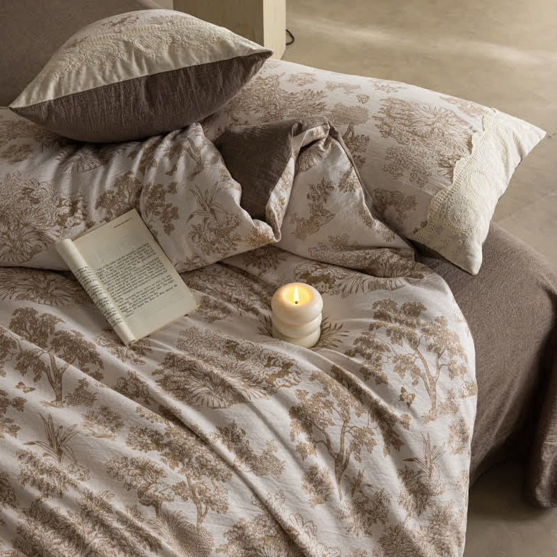 Set di biancheria da letto in cotone e lino in stile fattoria (4 pezzi) - image 4