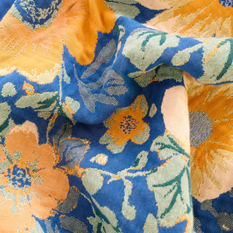 Coperta con nappe in garza di cotone Bright Daisy - image 4