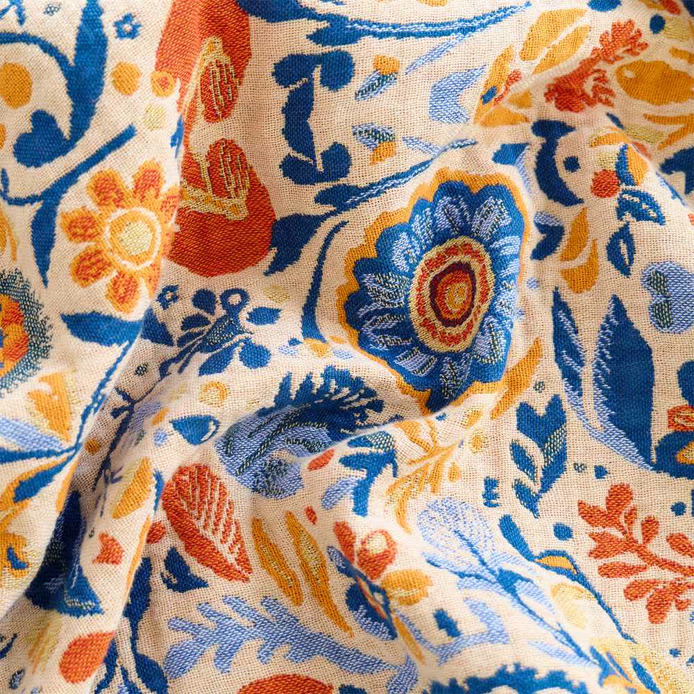 Coperta in garza di cotone con nappe a forma di uccello vintage - image 4