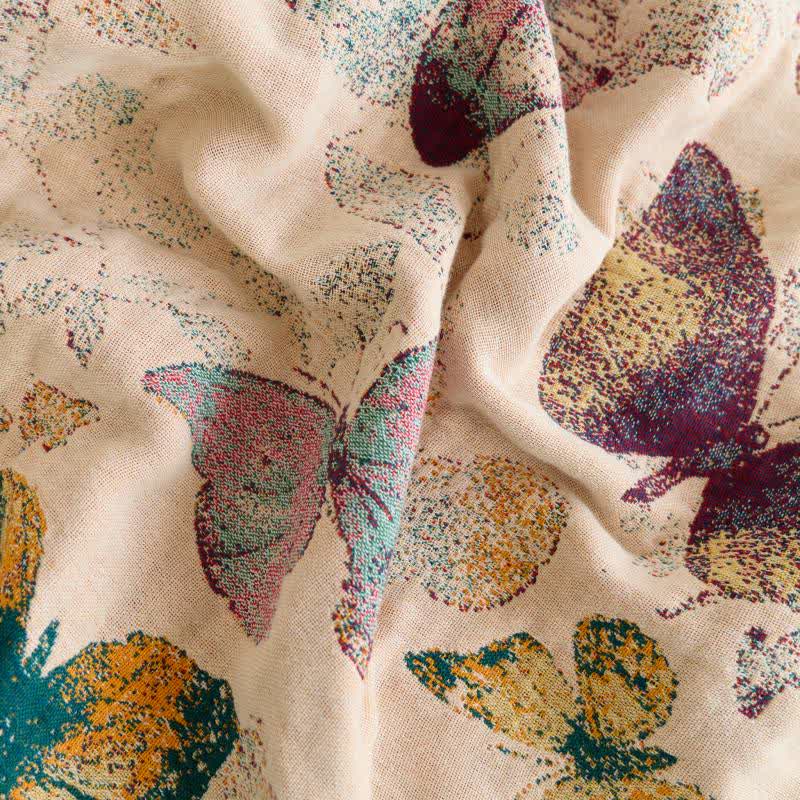Elegante coperta in cotone con nappa a farfalla - image 9