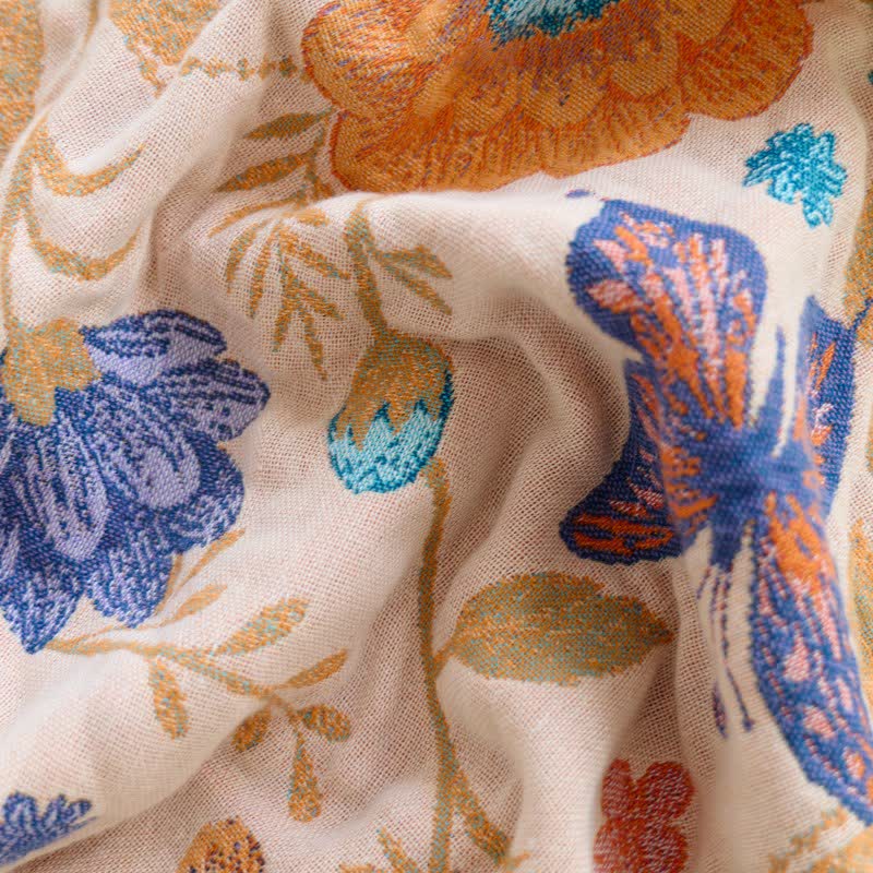 Coperta in cotone con nappe e farfalle pastorali - image 4